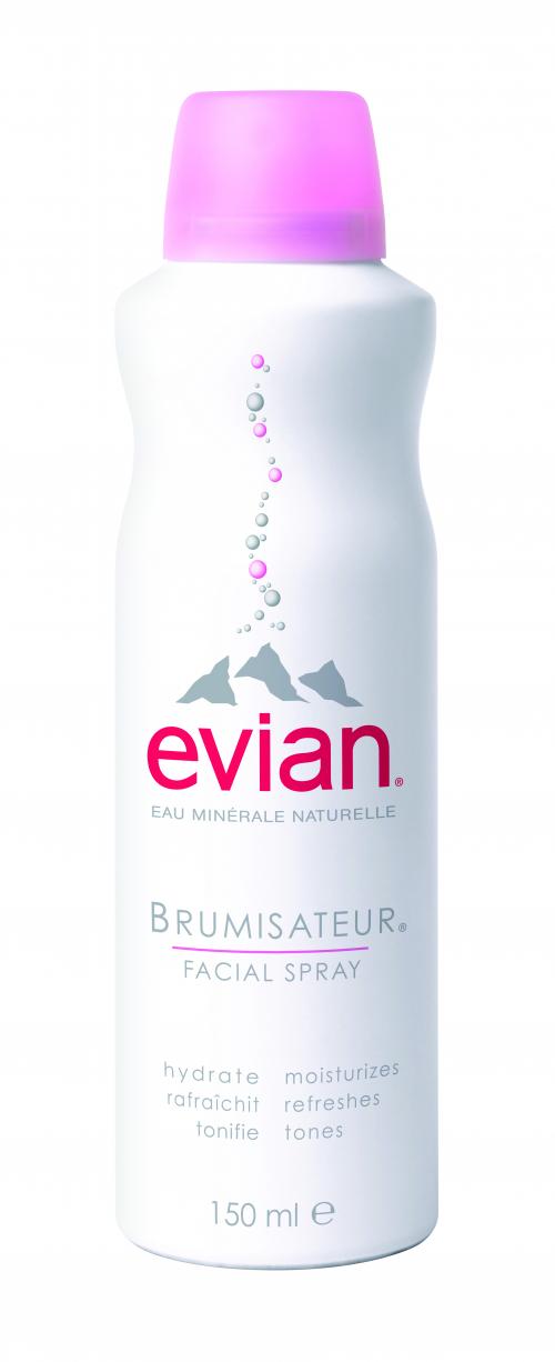 Brumisateur Evian, hydrate, rafaîchit, tonifie, eau minérale naturelle